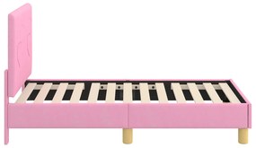 vidaXL Κρεβατική βάση για παιδιά με προσκέφαλο Ροζ 70 x 140 cm ύφασμα