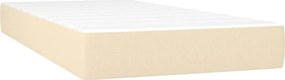vidaXL Κρεβάτι Boxspring με Στρώμα Κρεμ 120x190 εκ. Υφασμάτινο