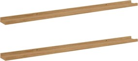 vidaXL Ράφι Τοίχου 2 τμχ. Καφέ 115 x 9 x 3 cm Επεξεργασμένο Ξύλο