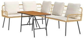 Σετ Καναπέ Κήπου 2 pcs Μπεζ συνθετικό ρατάν