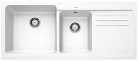 Blanco Naya 8 S White SILGRANIT™ PuraDur™ Γρανιτένιος Νεροχύτης Ένθετος με 2 Γούρνες και Ποδιά Δεξιά116x50cm