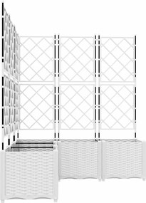 vidaXL Γλάστρα Κήπου 5 τμχ. Λευκό 120 x 120 x 143 εκ. PP
