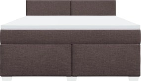 vidaXL Κρεβάτι Boxspring με Στρώμα Σκούρο Καφέ 180x200 εκ Υφασμάτινο