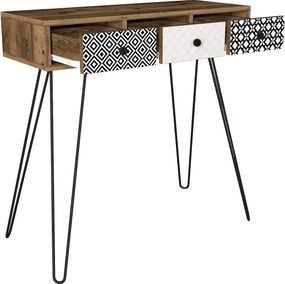 Κονσόλα ArteLibre LIDYA Καφέ Με Σχέδιο 90x35x91cm