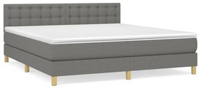 ΚΡΕΒΑΤΙ BOXSPRING ΜΕ ΣΤΡΩΜΑ ΣΚΟΥΡΟ ΓΚΡΙ 180X200 ΕΚ ΥΦΑΣΜΑΤΙΝ 3140954