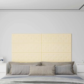 vidaXL Κεφαλάρι Τοίχου 12 pcs Κρεμ 90 x 30 cm Τεχνητό Δέρμα