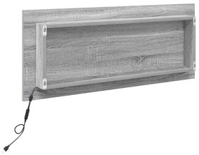 vidaXL Καθρέφτης μπάνιου  με φως LED Γκρι Σονόμα 90x8,5x37 εκ