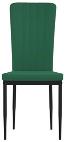 Καρέκλες Τραπεζαρίας 4 τεμ. Σκούρο Πράσινο Βελούδινες - Πράσινο