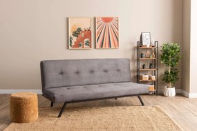 Τριθέσιος Καναπές Κρεβάτι Γκρι NILUNE 64x180x78
