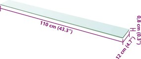 vidaXL Ράφι Πάνελ Διάφανο 110 x 12 εκ. Γυάλινο