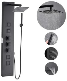 VEVOR Shower Panel Tower System Stainless Steel Column Rainfall Head Massage Jet
