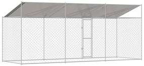 vidaXL Κλουβί σκύλου Ασημί 600 x 200 x 256 εκ. Επικαλυμμένος Χάλυβας