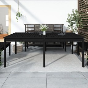 Τραπέζι Κήπου Μαύρο 203,5 x 100 x 76 εκ. από Μασίφ Ξύλο Πεύκου