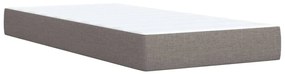 Κρεβάτι Boxspring με Στρώμα Taupe 100 x 200 εκ. Υφασμάτινο - Μπεζ-Γκρι