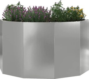 vidaXL Γλάστρα Ασημί 90 x 90 x 50 cm Επικαλυμμένος Χάλυβας