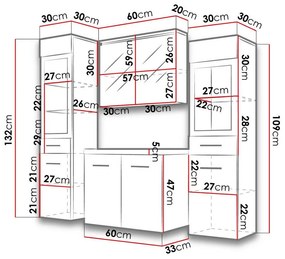 Σετ μπάνιου Sarasota 140, 120x35cm, 67 kg, Γυαλιστερό γκρι, Άσπρο, Πλαστικοποιημένη μοριοσανίδα, Καθρέφτης, Στυλ: Μοντέρνο, Ξεχωριστά μέρη, Γκρι