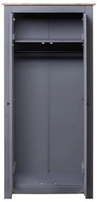 vidaXL Ντουλάπα Γκρι 80 x 50 x 171,5 εκ. από Μασίφ Ξύλο Πεύκου Panama