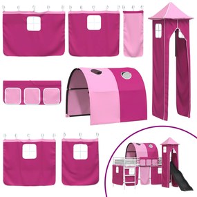 vidaXL Λευκό και Ρόζ 79,5 x 200 εκ.