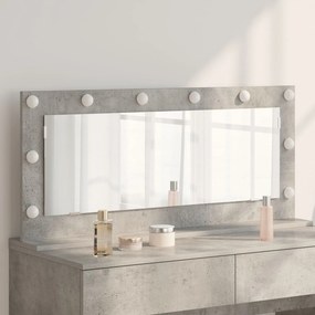 vidaXL Καθρέφτης Vanity  Γκρι Τσιμέντο Τσιμέντο, Γυαλί Μεγάλος Καθρέφτης