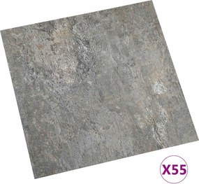 vidaXL Πλάκες Δαπέδου 55 pcs Γκρι 5,11 τ.μ. PVC