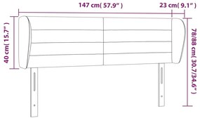 Κεφαλάρι με Πτερύγια Μαύρο 147 x 23 x 78/88 εκ. Υφασμάτινο 3117284