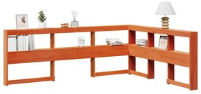 vidaXL βιβλιοθήκη κεφαλάρι σε σχήμα L Καφέ Κεριού 150 εκ. Ξύλο Πεύκου