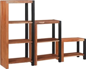 vidaXL Ράφι Βιβλίων 6 επιπέδων 3 τμχ. 50 x 30 x 110 εκ Καφέ