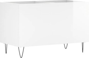 vidaXL Δισκοθήκη Γυαλιστερή Λευκή 74,5x38x48 εκ. Επεξεργασμένο Ξύλο