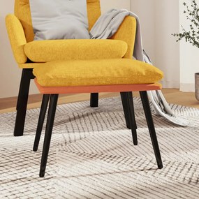vidaXL Υποπόδιο Μουσταρδί&Πορτοκαλί 45x29,5x39 εκ Ύφασμα & Συνθ. Δέρμα