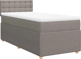 vidaXL Κρεβάτι Boxspring με Στρώμα Taupe 90x190 εκ.Υφασμάτινο