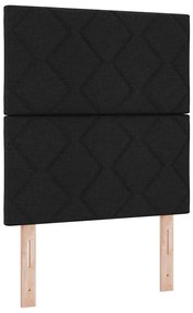 vidaXL Κρεβάτι με ελατήρια με στρώμα Μαύρο 80 x 200 cm ύφασμα