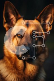 Σετ των 2 Intra Συλλεκτικό Ξύλινο Παζλ Plywood 4mm - Πορτρέτο γερμανικού ποιμενικού σκύλου Σε Ξύλινο Κουτί - Διαστάσεις: 10x10 cm – 25 κομμάτια