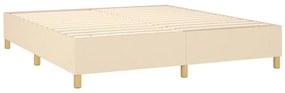 vidaXL Κρεβάτι Boxspring με Στρώμα &amp; LED Κρεμ 180x200 εκ. Υφασμάτινο