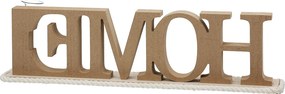 Lettering "Home" Ξύλο Ecru PU 4 47x7.5x12.5cm