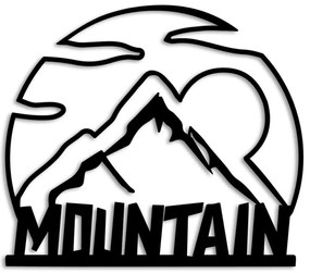 Διακοσμητικό Τοίχου Mountain 36 891TNL3316 58x52cm Black Wallity Μέταλλο