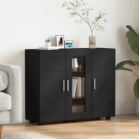 vidaXL Πλαϊνό γραφείο Μαύρο 55.5 x 29 x 100 εκ Επεξεργασμένο ξύλο