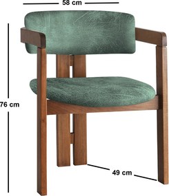 Καρέκλα Καρυδιά / Πράσινο CO 58x49x76