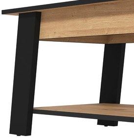 Τραπεζάκι Σαλονιού Piave Artisan Oak - Μαύρο Μάτ 101x55x47 εκ. 101x55x47 εκ.