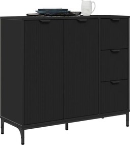vidaXL Πλαϊνό γραφείο Μαύρο 89,5 x 33 x 82 εκ. Επεξεργασμένο ξύλο