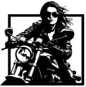 Διακοσμητικό Τοίχου Rider 891TNL3684 52x54cm Black Wallity Μέταλλο