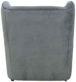 Πολυθρόνα Regalo pakoworld βελούδο σε ανθρακί απόχρωση 75x88x85εκ