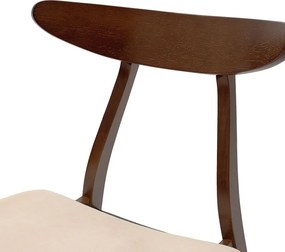 Καρέκλα Orlean pakoworld μπεζ ύφασμα-rubberwood καρυδί πόδι