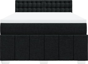 vidaXL Κρεβάτι Boxspring με Στρώμα Μαύρο 160x200 εκ. Υφασμάτινο