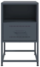 vidaXL Κομοδίνο Ανθρακί 36 x 39 x 60,5 εκ. Ατσάλινο