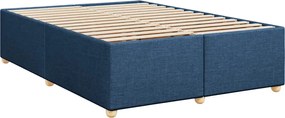 vidaXL Κρεβάτι Boxspring με Στρώμα Μπλε 140x190 εκ. Υφασμάτινο