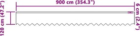 vidaXL Κουρτίνα Δαντέλας με κουρτίνες Λευκό 120 x 900 εκ Πολυεστέρας