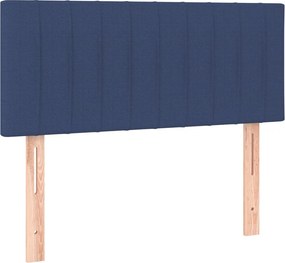 vidaXL Κρεβάτι Boxspring με Στρώμα Μπλε 80x200 εκ. Υφασμάτινο