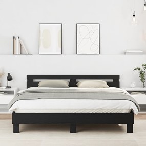 vidaXL Σκελετός Κρεβατιού Μαύρη Οξυά 180 x 200 cm Επεξεργασμένο ξύλο