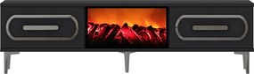 Stewehome Έπιπλο τηλεόρασης με εστία και ντουλάπι 150x30x41 cm