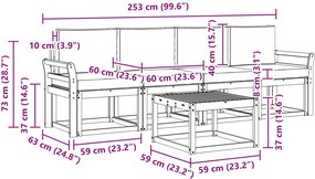 vidaXL Σειρά Καναπέ Εξωτερικού με μαξιλάρι 5 pcs Λευκό και Μπεζ